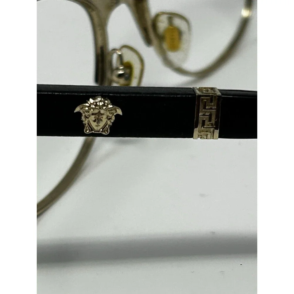 Versace VE1233Q 1366 Black Gold Eyeglasses Frame 53-17 140 Made Italy